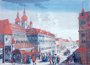 コッチェ通りの劇場、1800年頃 作： J. Carmine